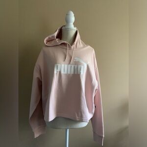 Soft Pink Relaxed Fit Cropped Hoodie Sweatshirt Top hooded sweater